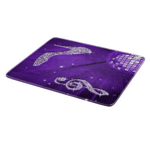 Sparkly Purple/ Lilac Music Note & Stiletto Heel Cutting Board