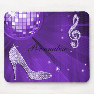 Sparkly Purple/ Lilac Music Note & Stiletto Heel Mouse Mat
