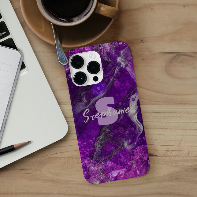 Sparkly Purple Marble Fluid Abstract Art Vibrant Case-Mate iPhone Case (Creator Uploaded)