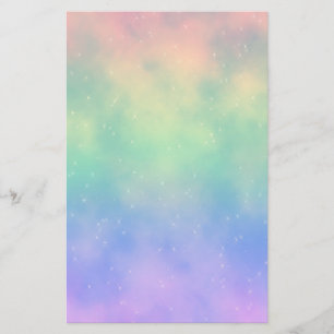 Sparkly Rainbow Clouds Stationery