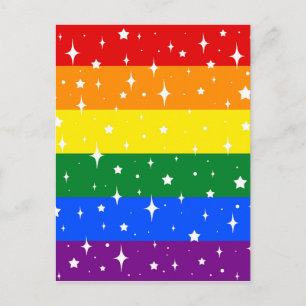 Sparkly Rainbow Flag Postcard