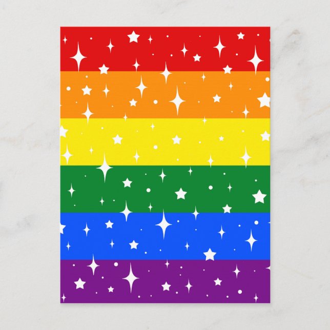 Sparkly Rainbow Flag Postcard (Front)