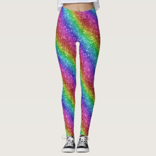 Sparkly Rainbow Glitter Leggings