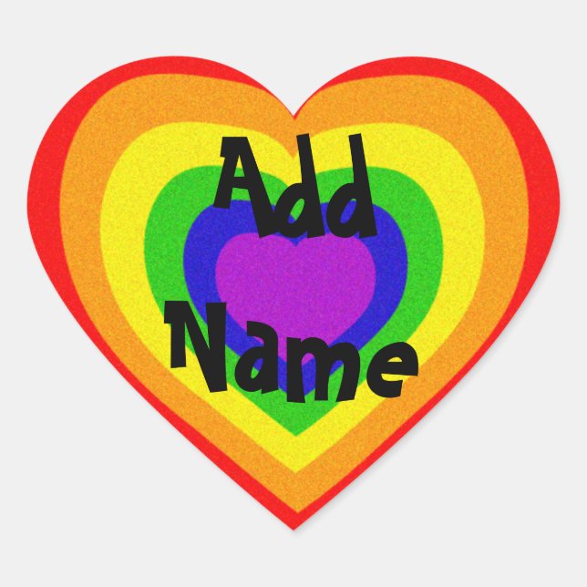 Sparkly rainbow heart sticker (Front)