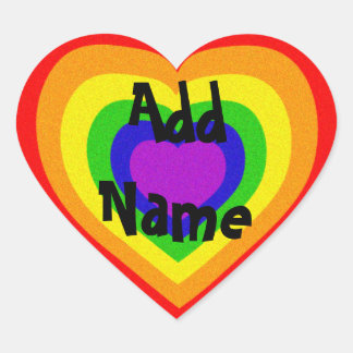 Sparkly rainbow heart sticker