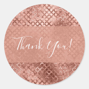 Sparkly Rose Gold Circles Pink Luxury Sparkle Classic Round Sticker