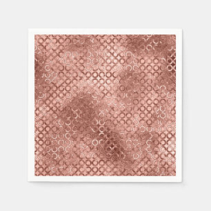 Sparkly Rose Gold Circles Pink Luxury Sparkle Napkin