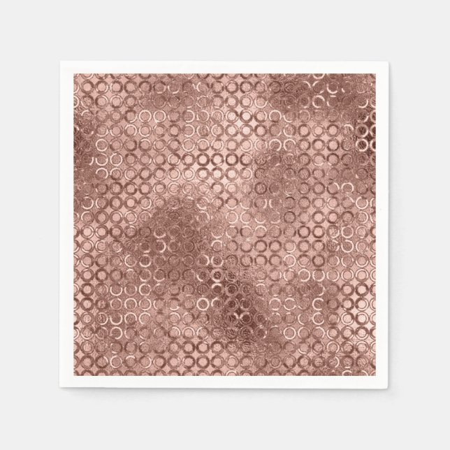 Sparkly Rose Gold Circles Pink Luxury Sparkle Napkin (Front)