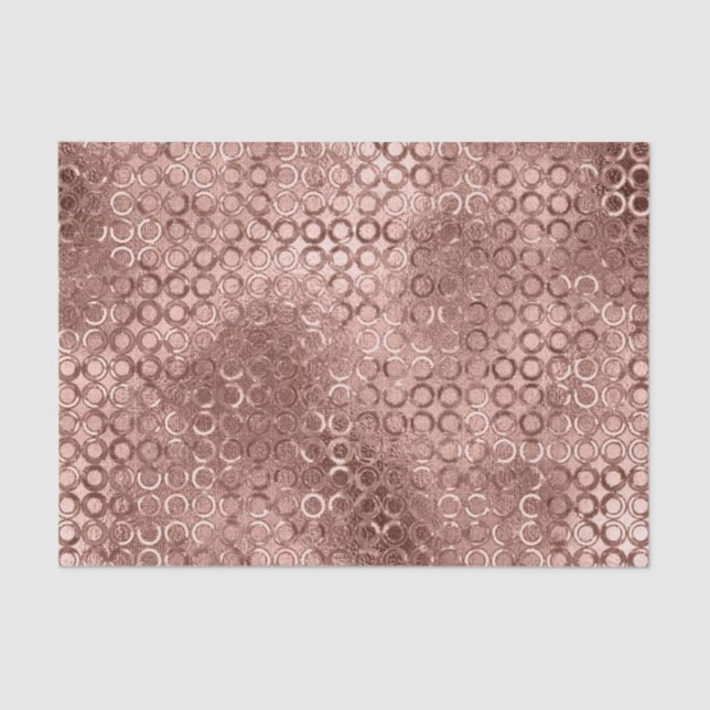 Sparkly Rose Gold Circles Pink Luxury Sparkle Tissue Paper (Front)