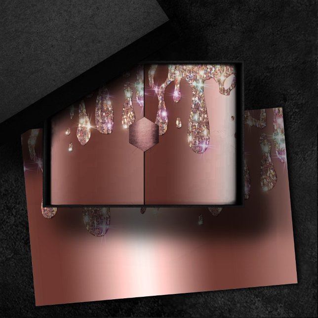 Sparkly Rose Gold Drip | Diamond Glitter on Sateen Tissue Paper (Creator Uploaded)