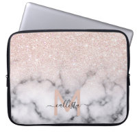 Sparkly Rose Gold Glitter Marble Ombre