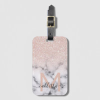 Sparkly Rose Gold Glitter Marble Ombre