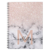 Sparkly Rose Gold Glitter Marble Ombre