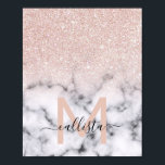 Sparkly Rose Gold Glitter Marble Ombre Poster<br><div class="desc">This elegant and girly pattern is perfect for the modern woman. It features faux printed sparkly rose gold glitter on top of a black and with marble pattern in the style of an ombre gradient. It's trendy, cool, chic, luxe, and stylish. ***IMPORTANT DESIGN NOTE: For any custom design request such...</div>