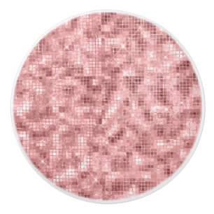 Sparkly Rose Gold Pink Luxury Sparkle Girly Ceramic Knob