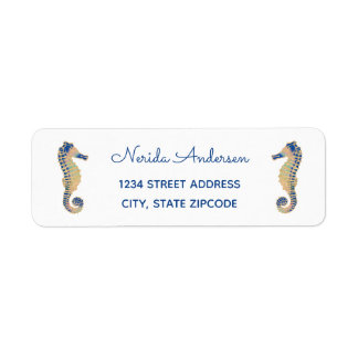 Sparkly Seahorse Address Label