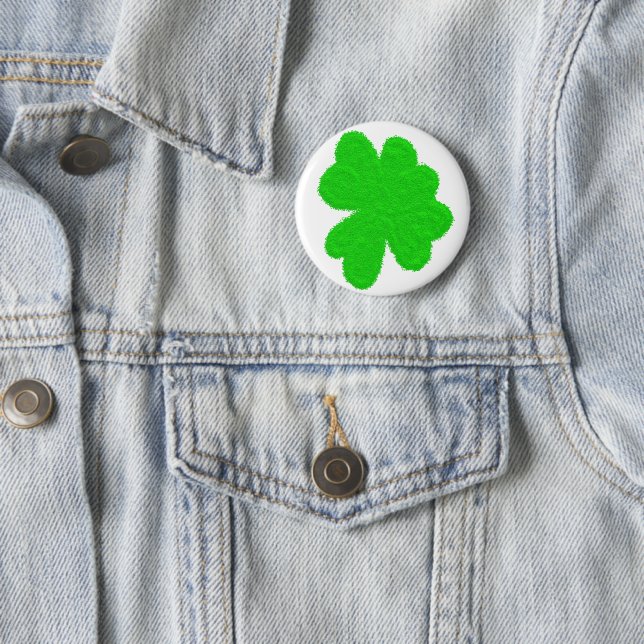 Sparkly shamrock lucky clover St. Patrick's Day 6 Cm Round Badge (In Situ)