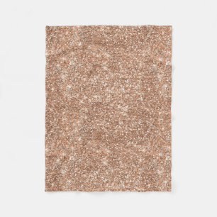 Sparkly Shiny Glitter Rose Gold Fleece Blanket