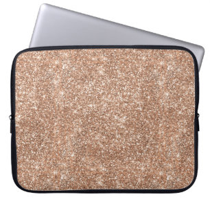 Sparkly Shiny Glitter Rose Gold Laptop Sleeve