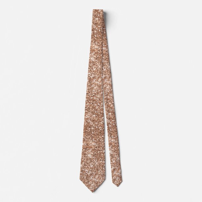 Sparkly Shiny Glitter Rose Gold Tie (Front)