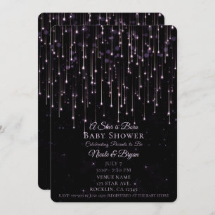 Sparkly Shooting Stars A Star is Born Baby Shower  Invitation