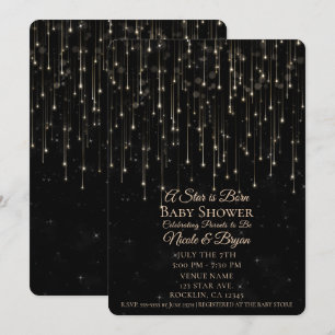 Sparkly Shooting Stars A Star is Born Baby Shower Invitation
