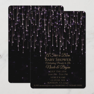 Sparkly Shooting Stars A Star is Born Baby Shower Invitation