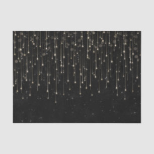 Sparkly Shooting Stars Black Chic Modern Party Tissue Paper