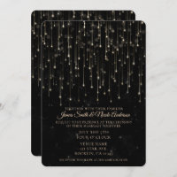 Sparkly Shooting Stars Black Chic Modern Wedding