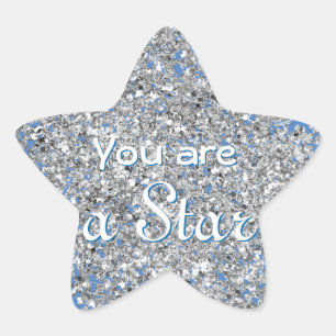 Sparkly Silver Affirmation Star Star Sticker