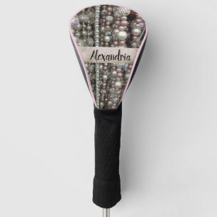 Sparkly Silver and Pink Stringed Beads          Golf Head Cover