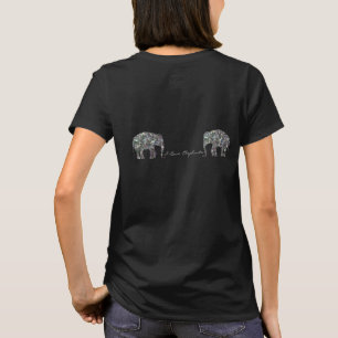 Sparkly silver mosaic glitter Elephant Personalise T-Shirt