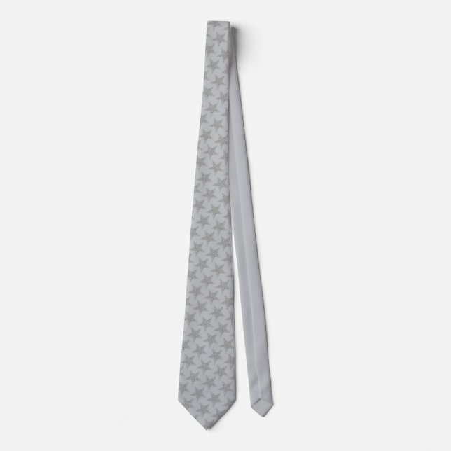 Sparkly Silver Stars Tie (Front)