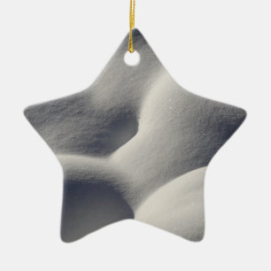 Sparkly Snow Mounds Abstract Nature Ceramic Tree Decoration