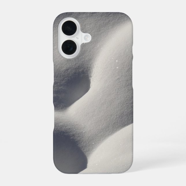 Sparkly Snow Mounds Abstract Nature iPhone 16 Case (Back)