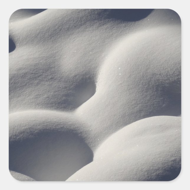Sparkly Snow Mounds Abstract Nature Square Sticker (Front)
