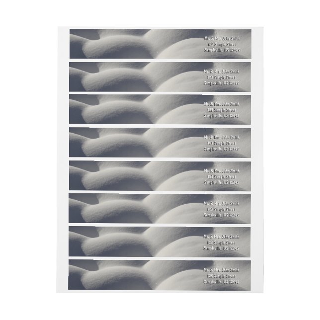 Sparkly Snow Mounds Abstract Nature Wrap Around Label (Sheet)