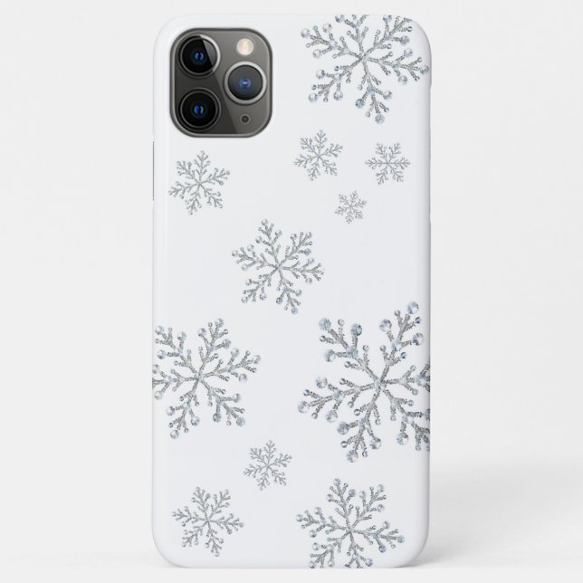 Sparkly Snowflakes white iPhone Case (Back)