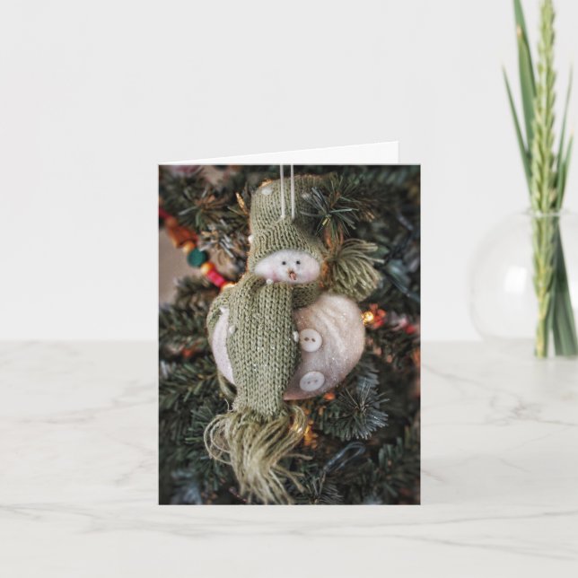 Sparkly Snowman Holiday Card (Front)