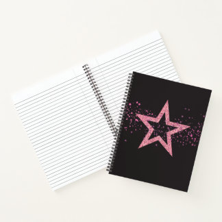 Sparkly Star Baby Pink pretty Notebook