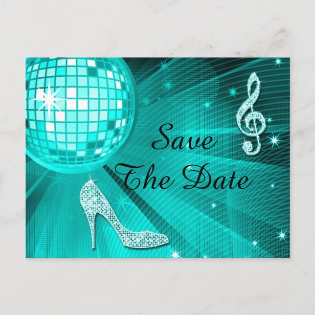 Sparkly Stiletto Heel 15th Birthday Save The Date Announcement Postcard (Front)