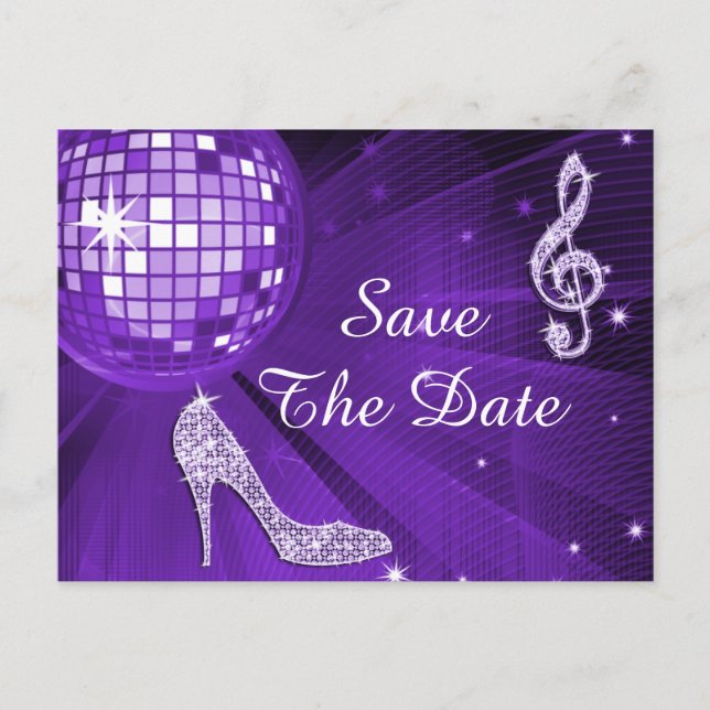 Sparkly Stiletto Heel 18th Birthday Save The Date Announcement Postcard (Front)