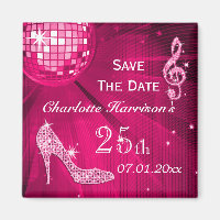 Sparkly Stiletto Heel 25th Birthday Save The Date