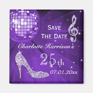 Sparkly Stiletto Heel 25th Birthday Save The Date Magnet