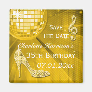 Sparkly Stiletto Heel 35th Birthday Save The Date Magnet