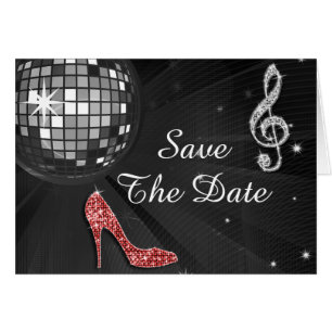 Sparkly Stiletto Heel 50th Birthday Save The Date