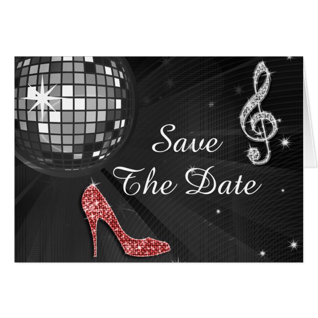 Sparkly Stiletto Heel 50th Birthday Save The Date (Front Horizontal)