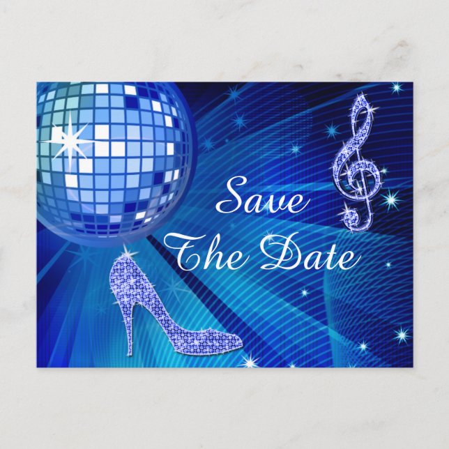 Sparkly Stiletto Heel 50th Birthday Save The Date Announcement Postcard (Front)