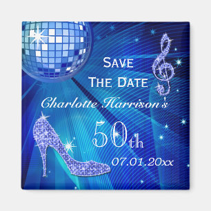 Sparkly Stiletto Heel 50th Birthday Save The Date Magnet
