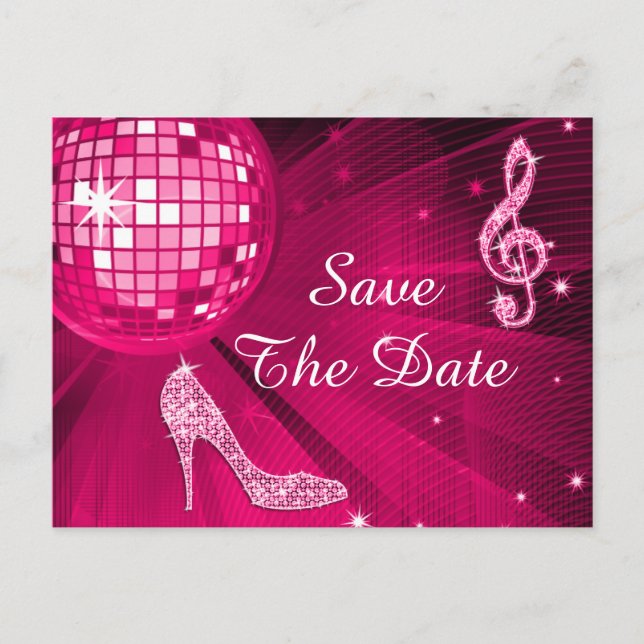 Sparkly Stiletto Heel 70th Birthday Save The Date Announcement Postcard (Front)